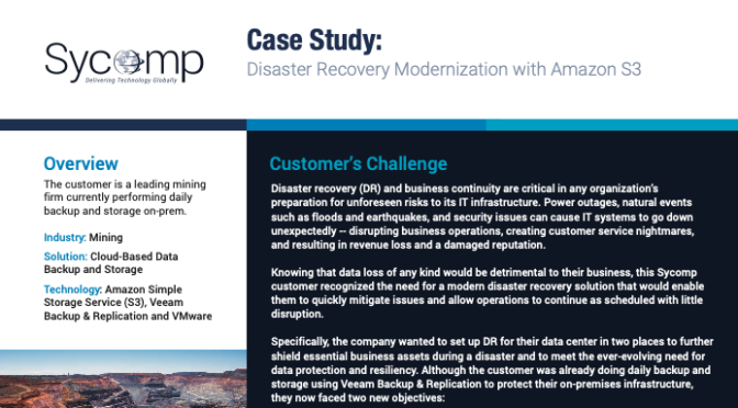 Case Study: Disaster Recovery Modernization with Amazon S3