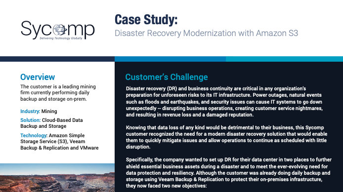 Case Study: Disaster Recovery Modernization with Amazon S3
